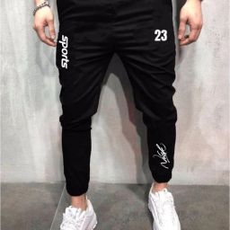 Men Printed Black Track Pants-image-66