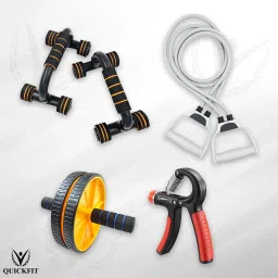 For Home Gym Fitness Double Toning Tube,Hand Gripper,Push-Up Bar & Ab Roller Fitness Accessory Kit Kit-image-37