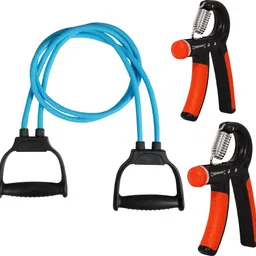 manogyam Fitness Combo of Double Toning Tube & 2 PC Hand Gripper for Workout Fitness Accessory Kit Kit-picture-15