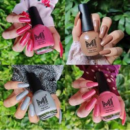 MI FASHION Set Of 4 Vernis A Ongles Ultra High Glass HD 3D Shine Nail Polish 60ml - Tan, Dark Nude, Candy Cotton, Grey image 2