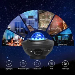 galox Galaxy Star Light Projector for Bedroom with Bluetooth Speaker and Remote Table Lamp image 3