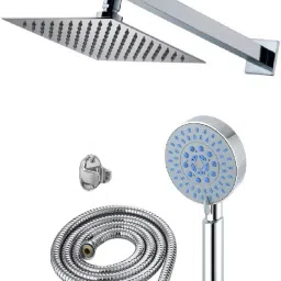 ANMEX 12x12 Ultra Slim Rain Shower Head with 24inch Arm 	Plus 5 Gear Adjustable Rain Spray Hand Shower 1.5mtr SS Shower Tube and Wall Hook-image-73