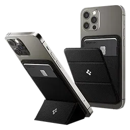 spigen Smart Fold PU Leather & Suede Card Holder For Universal Mobiles (Tri-Fold Design, AMP02834, Black)-49