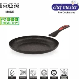iron-Pro Carbon Steel induction Heavy-Weight Frying Pan Non Stick Fry Pan 24 cm diameter 1.5 L capacity-5