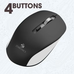 ZEBRONICS Jaguar Wireless Optical Mouse Wireless Mouse, High Precision, 4 Buttons, Plug & Play Ambidextrous image 2
