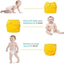 little monkeys Reusable Washable Baby Cloth Diaper Adjustable Nappy for Babies/Infants/Toddlers(pack of 5 with 5 charcoal inserts image 4