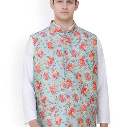 Exotic India Printed Woven Nehru Jacket-picture-21