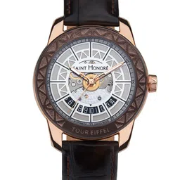 SAINT HONORE PARIS Men Skeleton Dial & Leather Straps Analogue Watch H-SH-TE880040-87GAEF-22