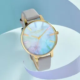 Olivia Burton Women Brass Printed Dial & Leather Straps Analogue Watch OB16RB30-image-52