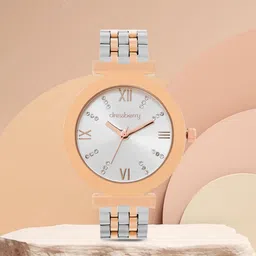DressBerry Women Silver-Toned Embellished Bracelet Style Straps Analogue Watch DB23-6A-12