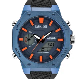 REACTION KENNETH COLE Men Blue Dial & Black Bracelet Style Straps Analogue and Digital Watch KRWGP2191703-16