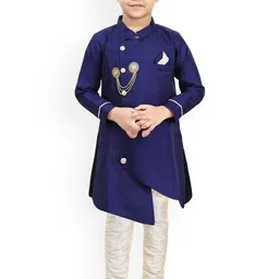 BAESD Boys Mandarin Collar Asymmetric Kurta with Pyjamas-53