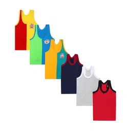 CAREPLUS Pack Of 6 Cotton Basic Assorted Innerwear Vests-picture-8
