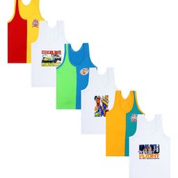 CAREPLUS Boys Pack Of 6 Pure Cotton Innerwear Vests-6