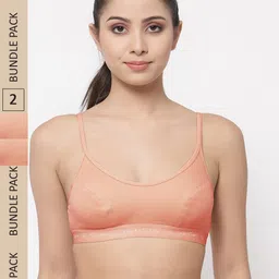 College Girl Pack Of 2 Non-Padded All Day Comfort Cotton Sports Bra-picture-15