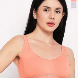 TOFTY Pack Of 2 Full Coverage Medium Support All Day Comfort Cotton Workout Bras-image-5