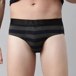 FASO Striped Organic Cotton Basic Briefs FS2003-SQ-DEEPOLIVE-image-64