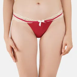 COLOR STYLE Women Red Self-Design Low-Rise Lace Thongs-image-44