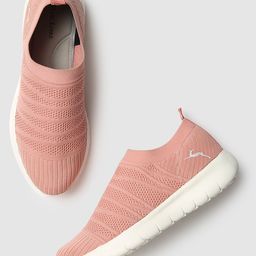 Marc Loire Women Peach-coloured Woven Design Slip-On Sneakers Casual Shoes-39