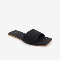 Gibelle Women Black Embellished Open Toe Flats-17