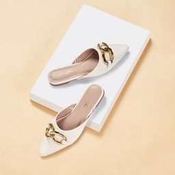 Forever Glam by Pantaloons Pointed Toe Slip-On Mules-41