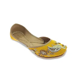 Fulkari Embellished Leather Mojaris-picture-47