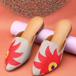 Apratim Embroidered Pointed Toe Ballerinas-image-19