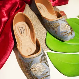 JM Looks Embellished Round Toe Ballerinas-image-66