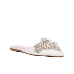 RAG & CO Embellished Pointed Toe Fabric Party Mules-19