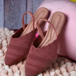 AROOM Women Pink Textured Tassels Casual  Flats-46