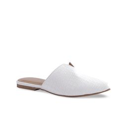 ERIDANI Women White Solid Mules-picture-5