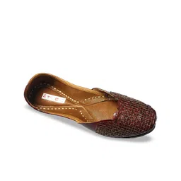 Ta Chic Embroidered Square Toe Leather Mojaris-image-87