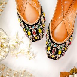 NR By Nidhi Rathi Embellished Velvet Mojaris-image-69