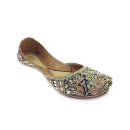 Fulkari Women Embellished Leather Ethnic Mojaris-image-25