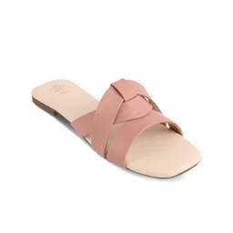 Tresmode Textured Open Toe Flats image 1