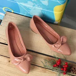 FEET RUNNER Pointed Toe Textured Ballerinas With Bows-picture-29