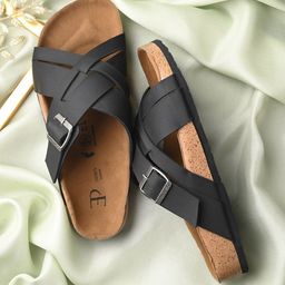 El Paso Buckles Open Toe Flats-20