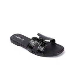 ADIVER Textured Open Toe Flats image 4