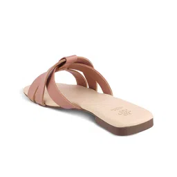 Tresmode Textured Open Toe Flats image 2