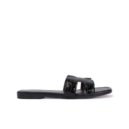 ADIVER Textured Open Toe Flats image 5