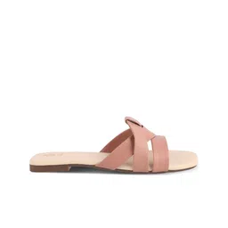 Tresmode Textured Open Toe Flats image 3