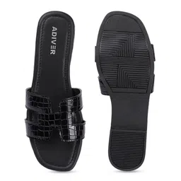 ADIVER Textured Open Toe Flats image 3
