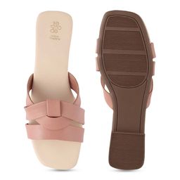 Tresmode Textured Open Toe Flats image 4