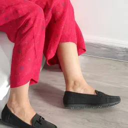 ELLE Printed Buckle Detail Ballerinas-image-52