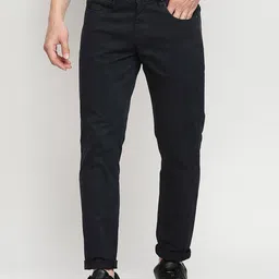 SPYKAR Men Black Slim Fit Trousers-picture-1