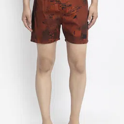 Big Fox Men Maroon & Black Abstract Printed Pure Cotton Boxers-image-76