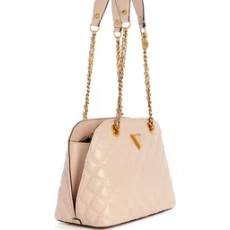 GUESS Geometric Textured Structured Shoulder Bag with Quilted Detail image 2