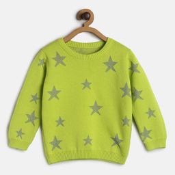 MINI KLUB Girls Green & Grey Printed Longline Pullover-image-78