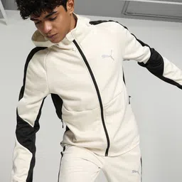 Puma Evostripe Full Zip Colourblocked Hooded Sporty Jacket-image-63