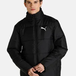 Puma Men Black & White Essential Brand Logo Padded Jacket-image-55